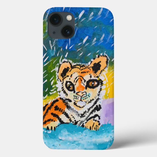 Baby Tiger "Kunst von Kindern" Case-Mate iPhone Hülle (Rückseite)