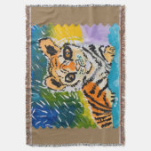 Baby Tiger "Kunst von Kindern" Decke (Vorderseite Vertikal)