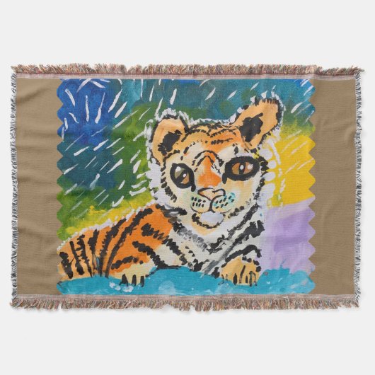 Baby Tiger "Kunst von Kindern" Decke (Vorderseite)