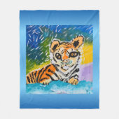 Baby Tiger "Kunst von Kindern" Fleecedecke (Vorderseite)