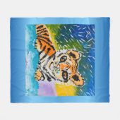 Baby Tiger "Kunst von Kindern" Fleecedecke (Vorderseite (Horizontal))