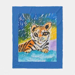 Baby Tiger "Kunst von Kindern" Fleecedecke