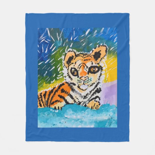 Baby Tiger "Kunst von Kindern" Fleecedecke (Vorderseite)
