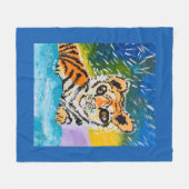 Baby Tiger "Kunst von Kindern" Fleecedecke (Vorderseite (Horizontal))