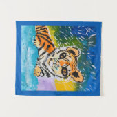 Baby Tiger "Kunst von Kindern" Wandteppich (Vorderseite (Horizontal))