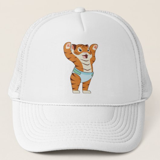 Baby Tiger mit Underpants Truckerkappe (Vorderseite)