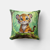 Baby Tiger | Niedlicher Cartoon Kids Kinderzimmer  Kissen (Vorderseite)