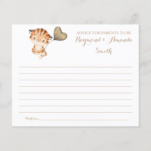 Baby Tiger | Ratschläge für Mama & Vater Babydusch Flyer (Vorne)