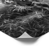 Baby Tiger Stalking in Schwarz-Weiß Poster (Ecke)