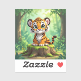 Baby Tiger | Süße Cartoon-Kinderzimmer-Kunst Aufkleber