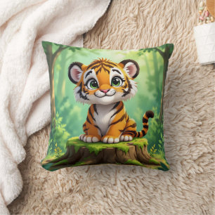 Baby Tiger   Süße Cartoon-Kinderzimmer-Kunst Kissen