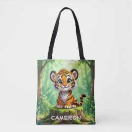 Baby Tiger | Süße Cartoon-Kinderzimmer-Kunst Tasche
