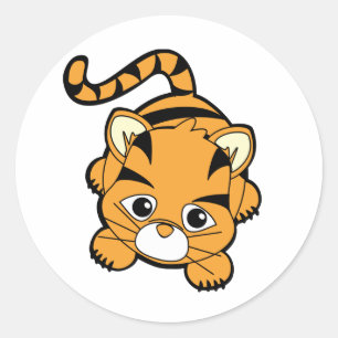Baby Tiger Süsse Runder Aufkleber