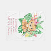 Baby Tiger Tropical Blume Geburtsstaates Fleecedecke (Vorderseite (Horizontal))