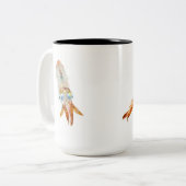 Baby-Tintenfisch-Tasse Zweifarbige Tasse (Vorderseite Links)