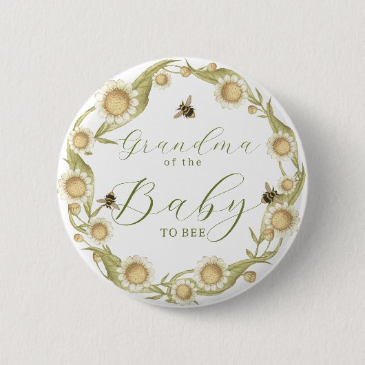 Baby to Bee Baby Shower Familienmitglied Button (Vorderseite)