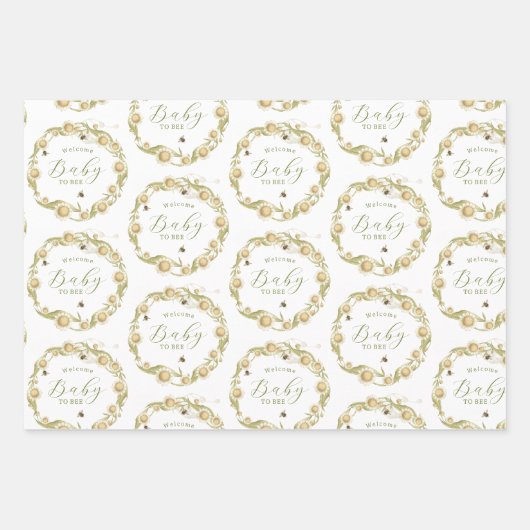 Baby to Bee Custom Daisy Chain Geschenkpapier Set (Vorderseite 2)