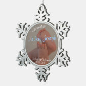 Baby Toes Jungen-1. Schneeflocken Zinn-Ornament (Rechts)