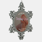 Baby Toes Mädchen-1. Schneeflocken Zinn-Ornament (Links)