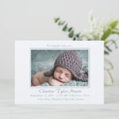 Baby Toile Blue - Geburtsankündigung von Foto Ankündigung (Stehend Vorderseite)