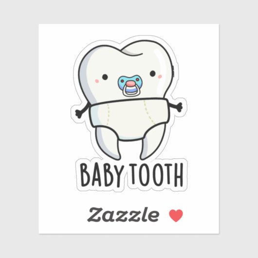Baby Tooth Funny Teeth Pub Aufkleber (Blatt)