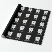 Baby Tooth Funny Teeth Pun Dark BG Geschenkpapier (Ungerollt)