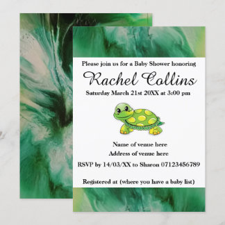 Baby Tortoise Baby Dusche Einladung