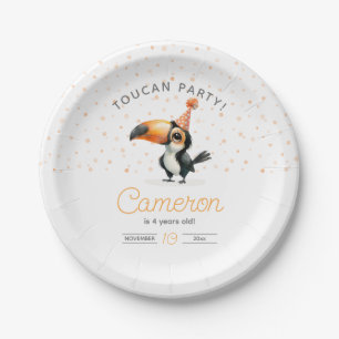 Baby Toucan, orange, Kindergeburtstag Pappteller