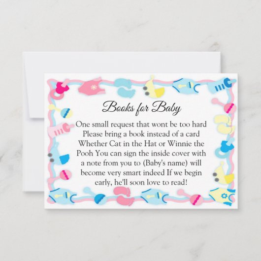 Baby Toys Babydusche Bücher für Baby Einladung (Vorderseite)