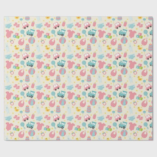 Baby Toys Pattern Geschenkpapier (Flach)