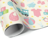 Baby Toys Pattern Geschenkpapier (Rolleneckpunkt)