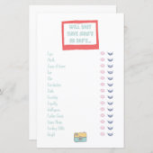 Baby Tracks Adventure Baby Shower Game (Vorne/Hinten)