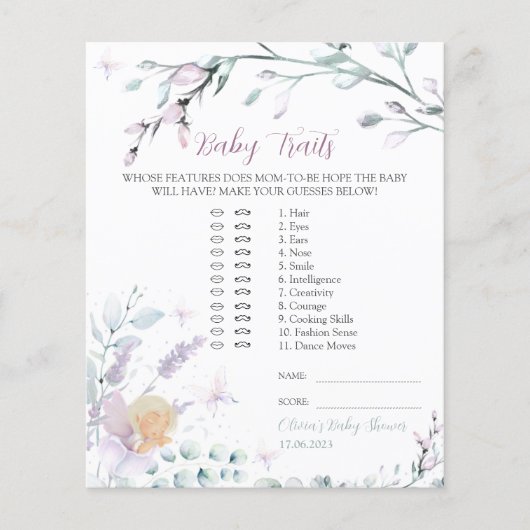 Baby-Tracks | Baby Showspiel Wasserfarbe Blume (Vorderseite)