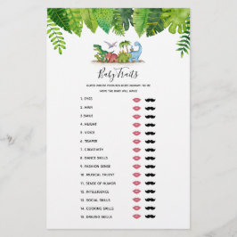 Baby Tracks Dinosaur Baby Shower Game