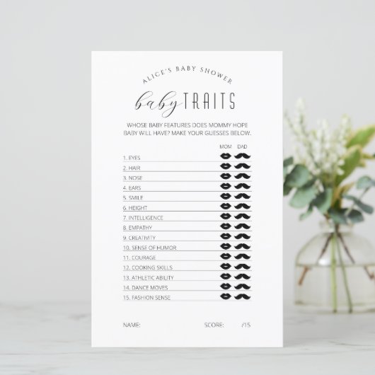 Baby Tracks Game, Minimalistische Baby Shower Game (Stehend Vorderseite)