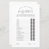 Baby Tracks Game, Minimalistische Baby Shower Game (Vorne/Hinten)