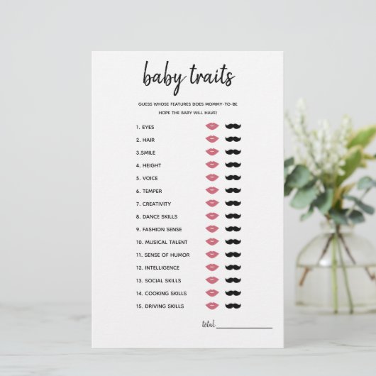 Baby Tracks Minimalistisches Baby Shower Game (Stehend Vorderseite)