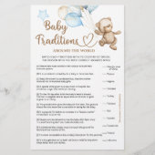 Baby Traditionen Teddy Bear Baby Dusche (Vorderseite)