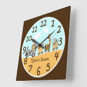 Baby-Trageschuppe Quadratische Wanduhr (Winkel)