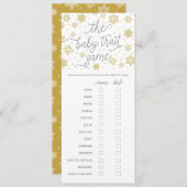 Baby Trait Gold Snowflake Babyduschkarte Einladung (Vorne/Hinten)