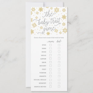 Baby Trait Gold Snowflake Babyduschkarte Einladung