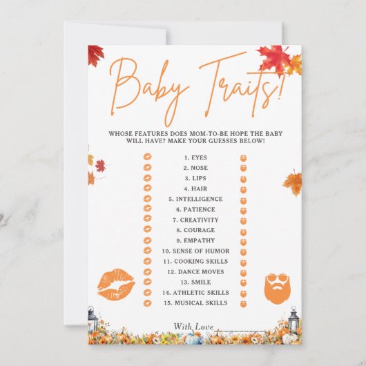 BABY TRAITS GAME Easy Baby Showhandschuh Einladung (Vorderseite)