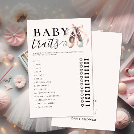 Baby Traits Girl Shower Game Pink Ballerina Shoes Flyer