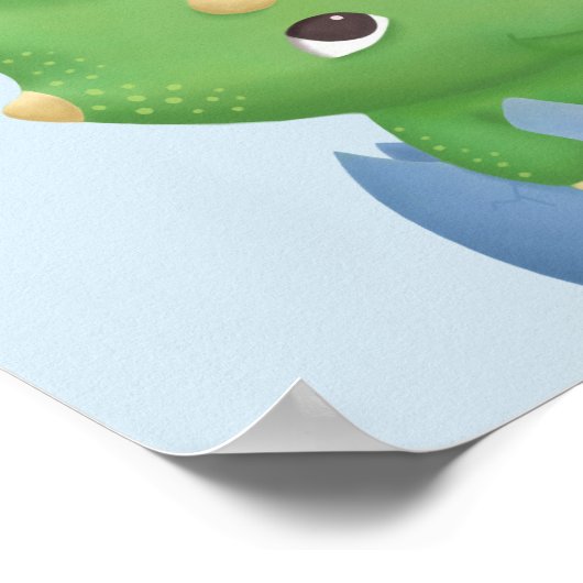 Baby Triceratops Dinosaur Ei Kinderzimmer Zimmerde Poster (Ecke)