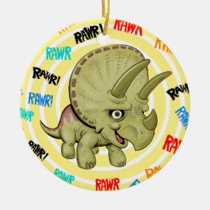Baby Triceratops Keramik Ornament