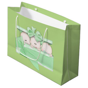 Baby Triplets Unisex große Geschenktasche Geschenktüte
