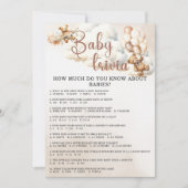 BABY TRIVIA & ANSWERS Kinderduschenspiel Niedliche Einladung (Vorderseite)