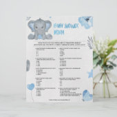 Baby Trivia [Baby Elephant [blau] Briefbogen (Stehend Vorderseite)