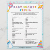 Baby Trivia Baby Shower Games [Baby Basics Blue] Briefbogen (Vorderseite)