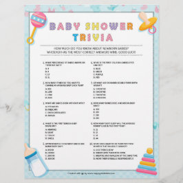 Baby Trivia Baby Shower Games [Baby Basics Blue] Briefbogen